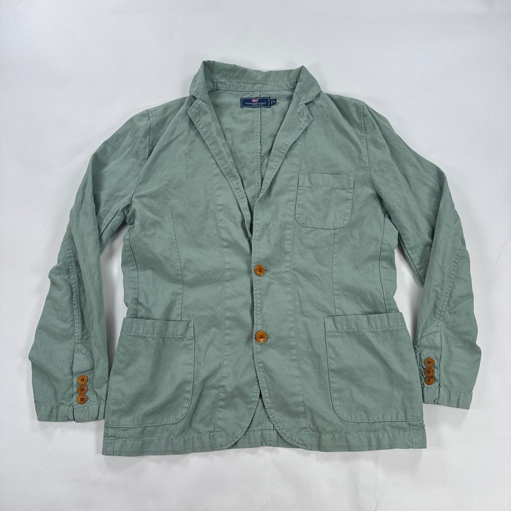 Vineyard Vines Mens Blazer Size M Green Cotton Linen Unstructured Sport Coat